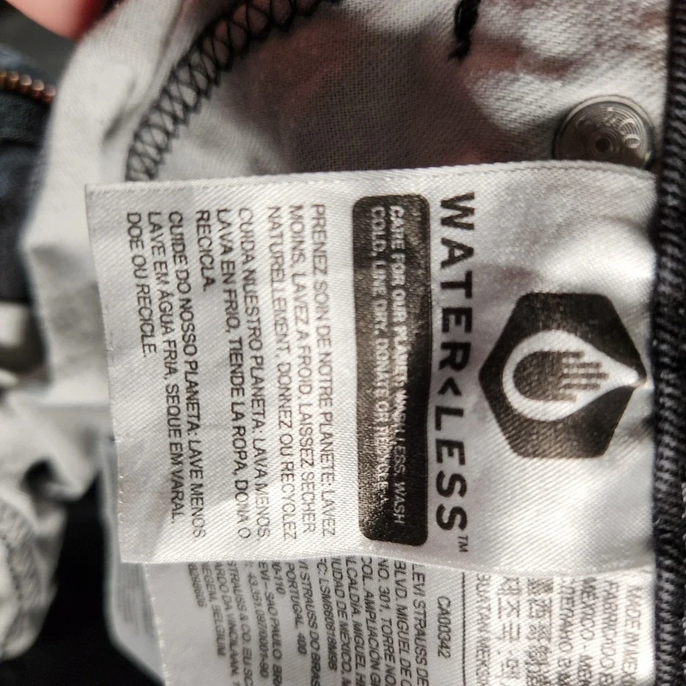 Levi's 514 Jeans Men's 30X29 (Tag 31X30) Black Premium Zip Stretch‎ Cotton Blend
